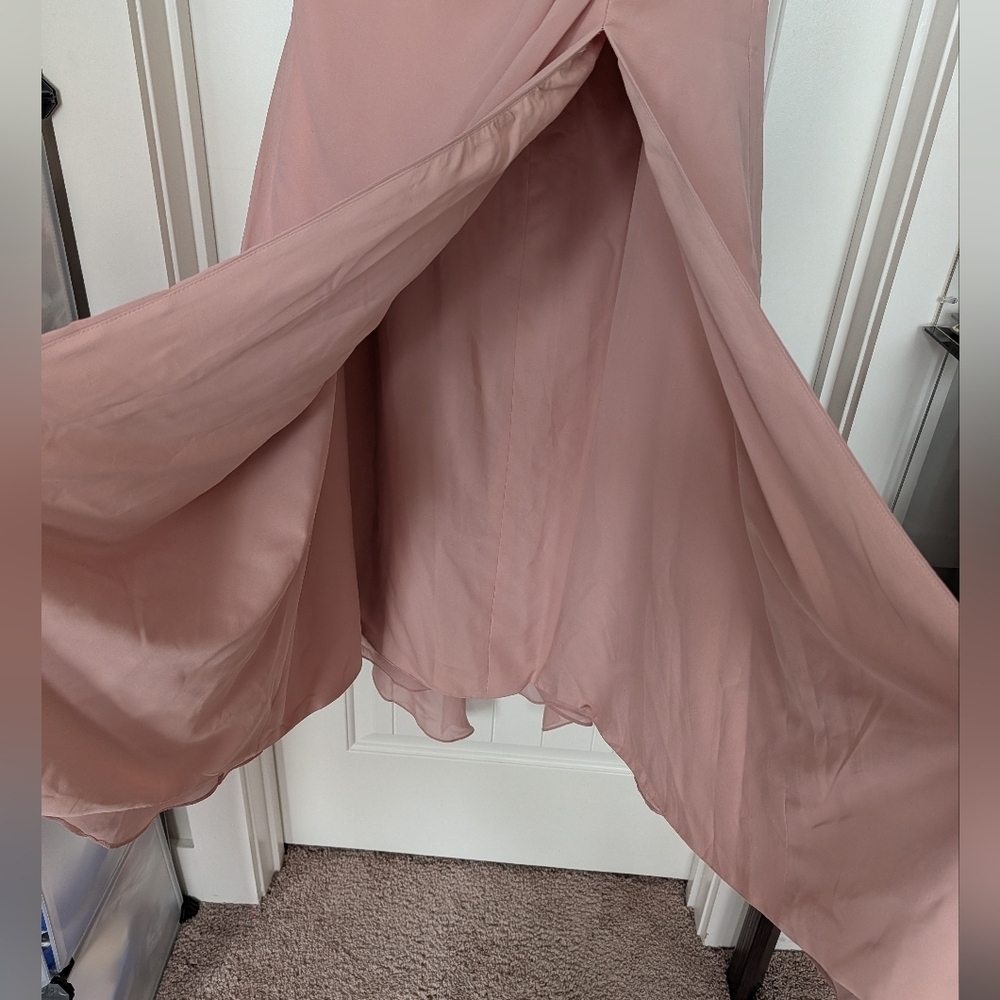JJ's House Dusty Rose Convertible Mermaid Off Shoulder Chiffon Dress NWT Size 14 - Picture 13 of 14